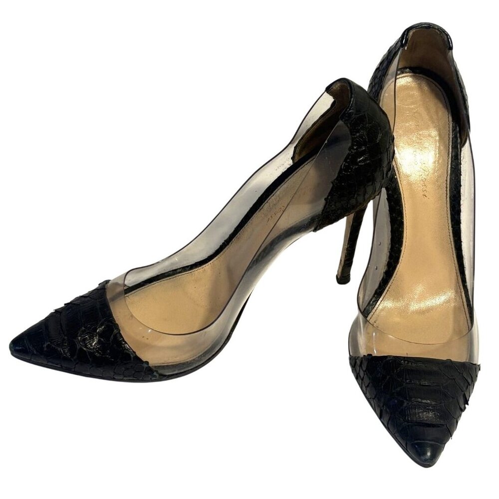 Gianvitto Rossi Plexi Pumps in Black Python - image 4
